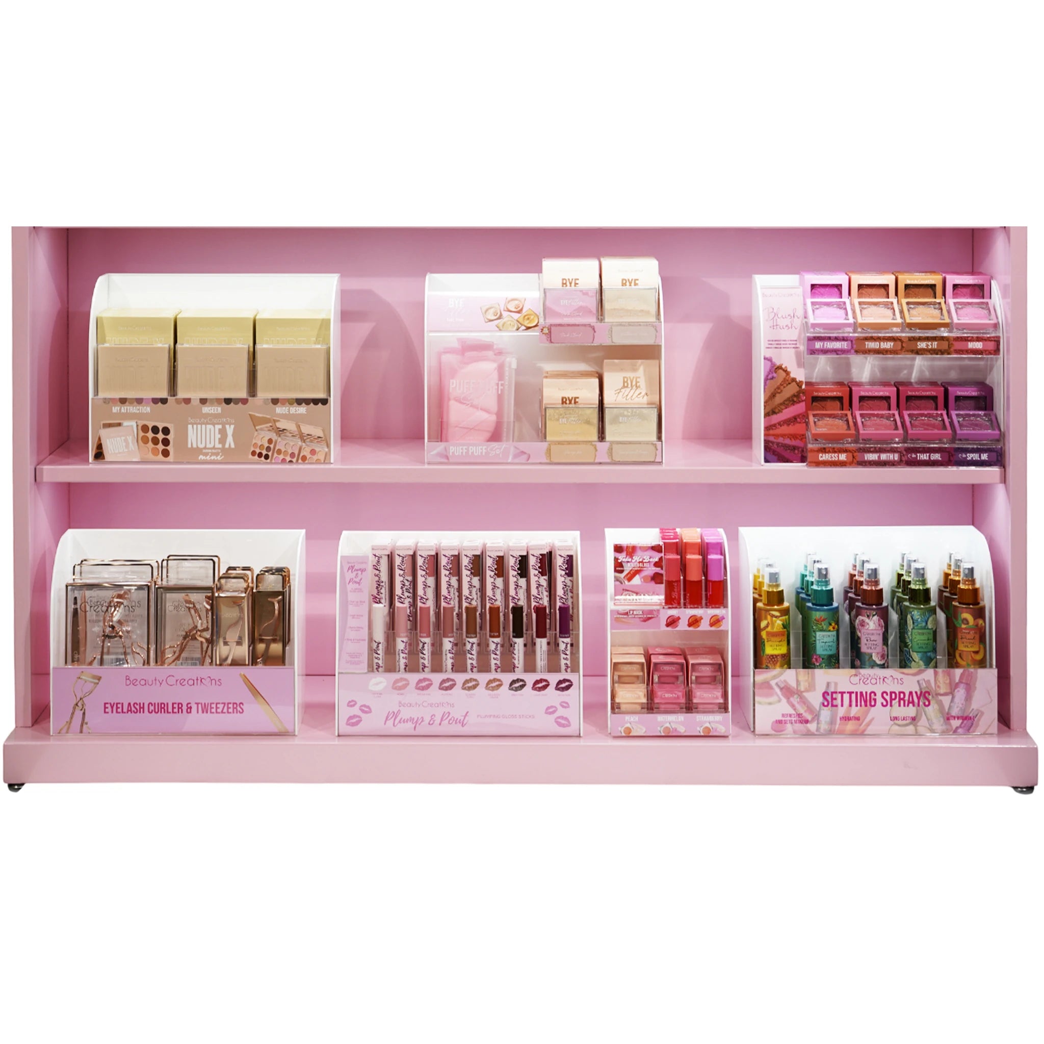 Exhibidor de Piso 4ft Pink Heart Beauty Creations | Cosméticos al por Mayor