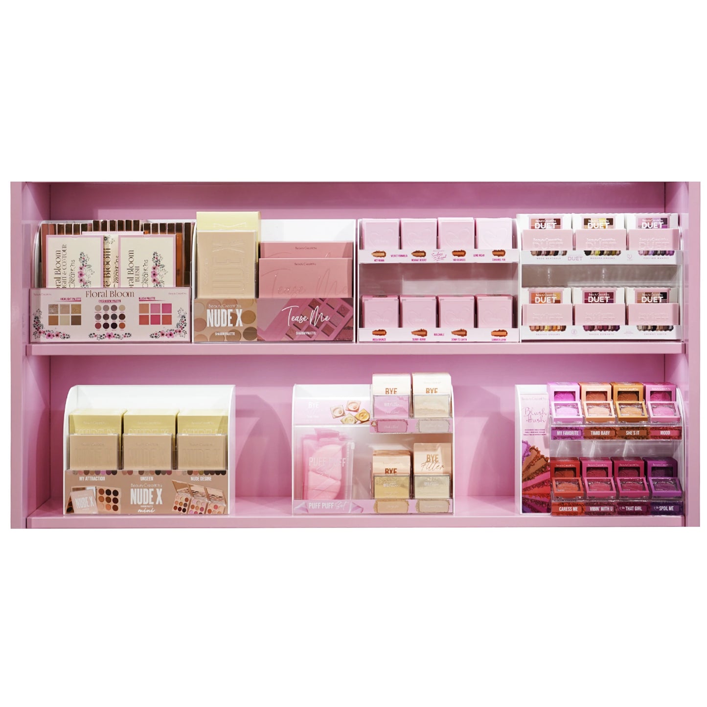 Exhibidor de Piso 4ft Pink Heart Beauty Creations | Cosméticos al por Mayor