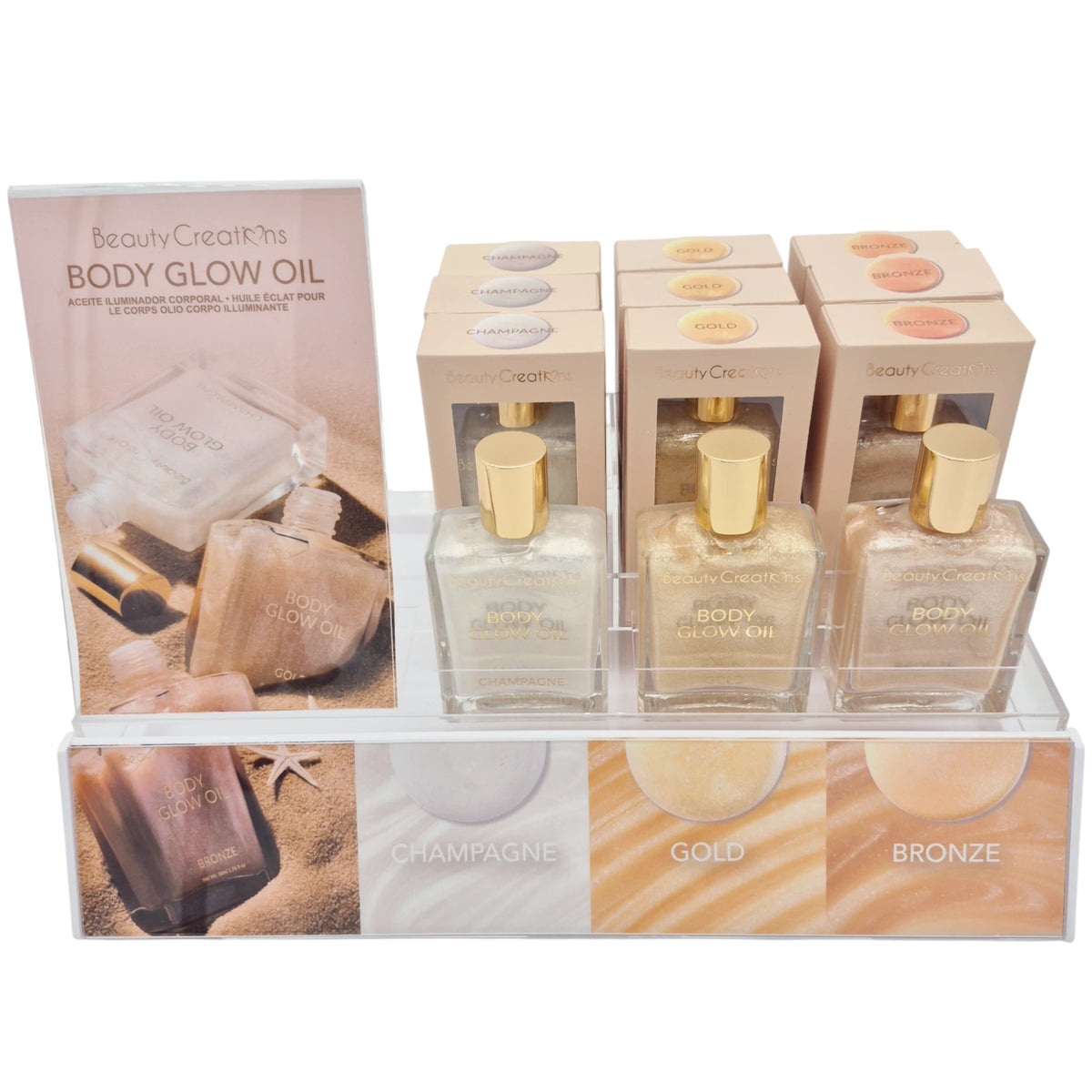 Aceite de Brillo Corporal - Beauty Creations | Cosméticos al por Mayor