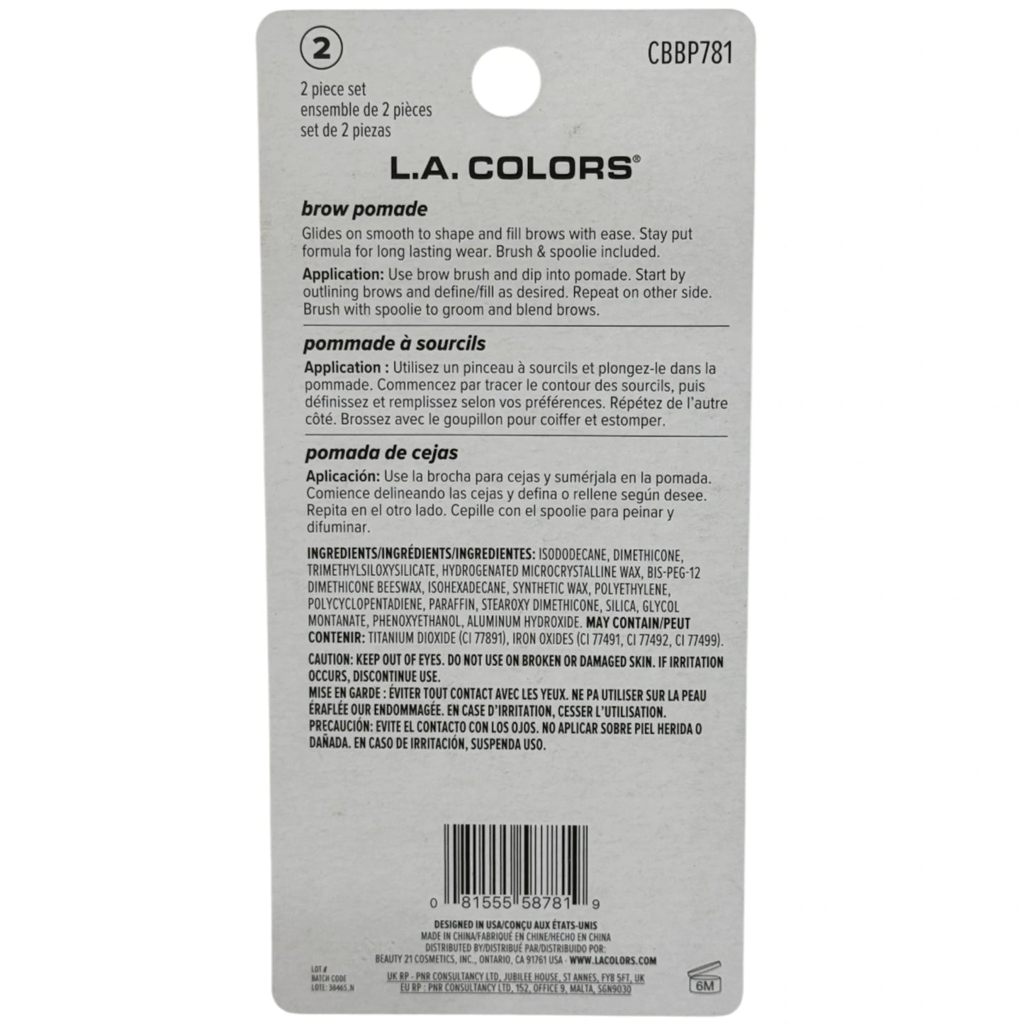 Pomada Para Cejas - L.A. Colors | Cosméticos al por Mayor