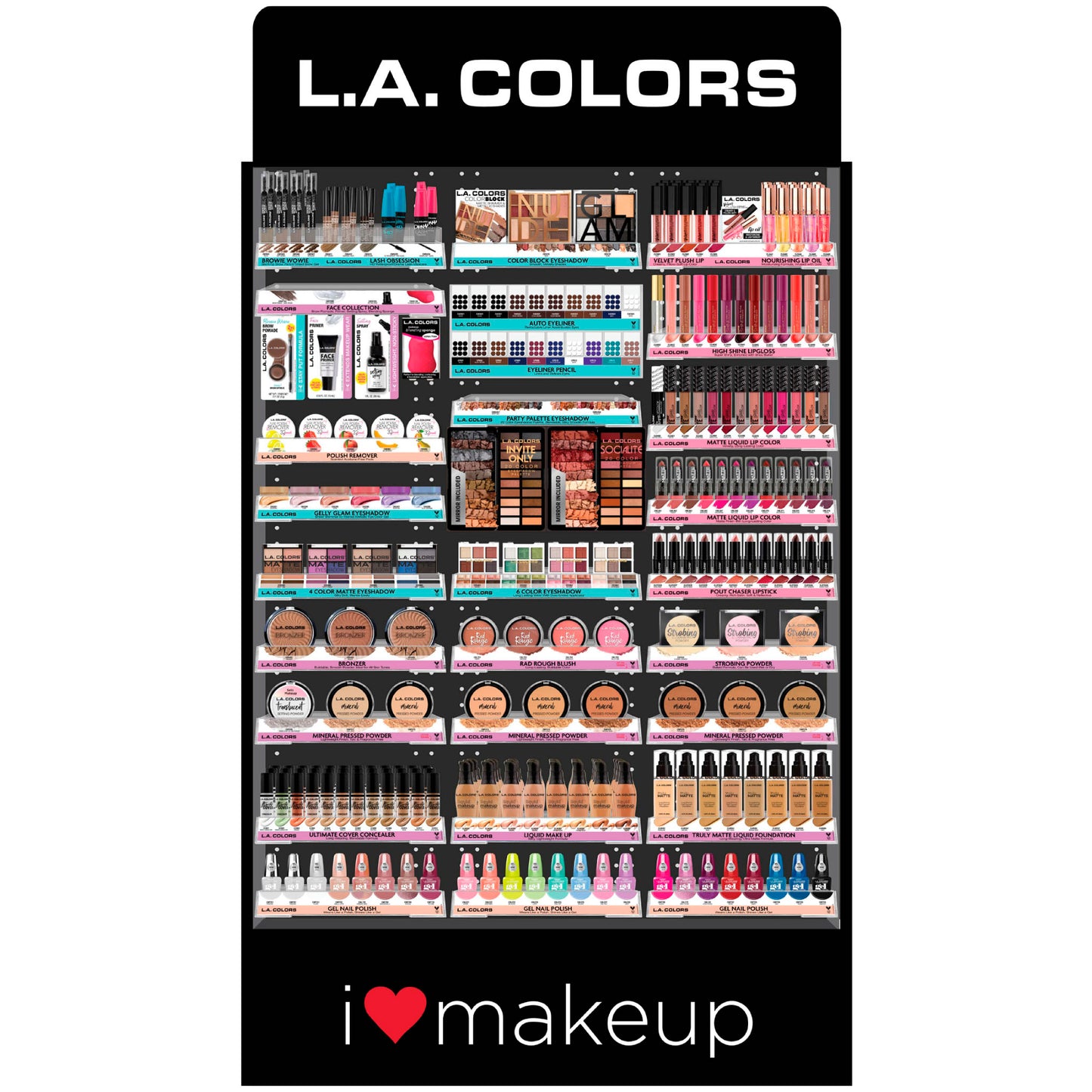Exhibidor de Piso De Maquillaje - L.A. Colors| Cosméticos al por Mayor