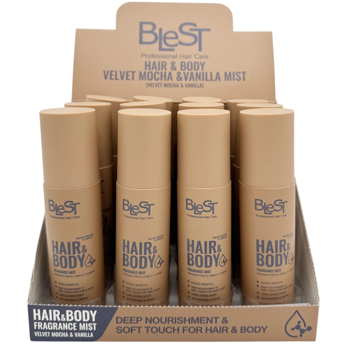 Spray Corporal y Capilar Velvet Mocha Blest | Cosméticos al por Mayor