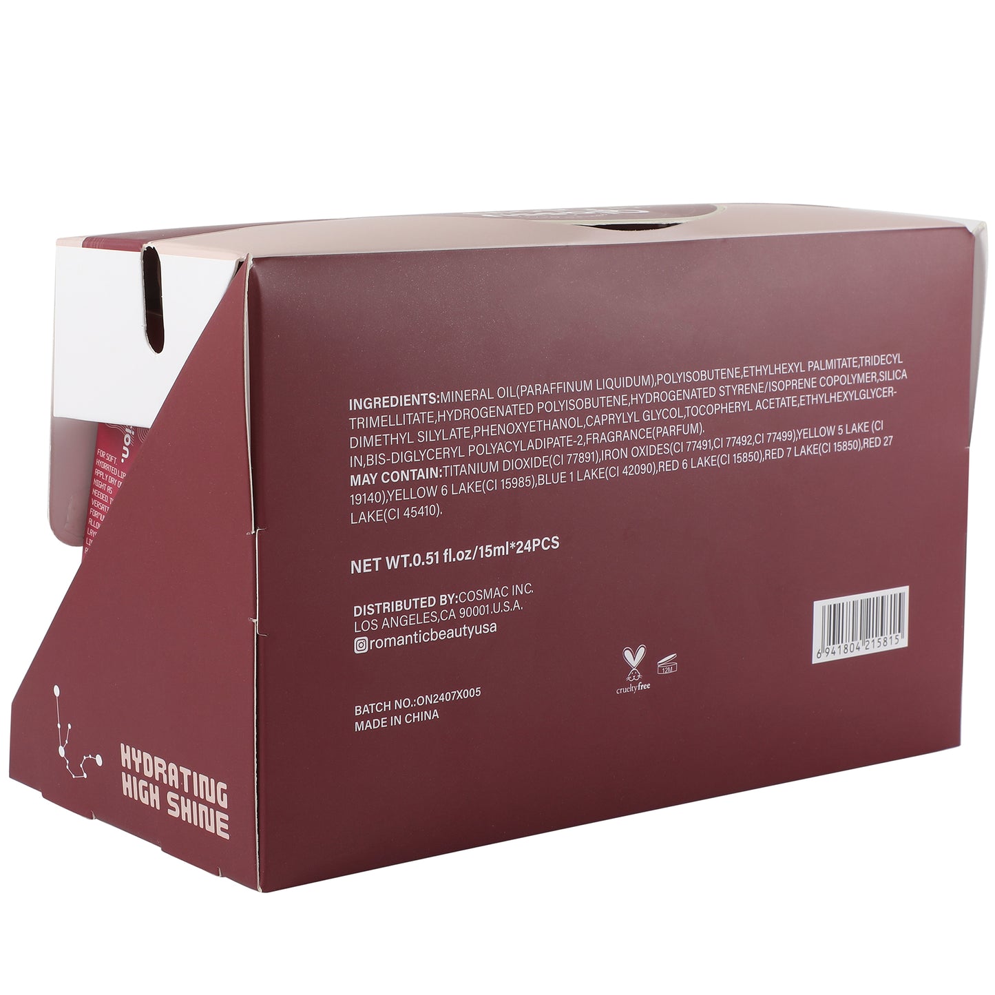 Bálsamo Labial Glassy Glow - Romantic Beauty | Cosméticos al por Mayor