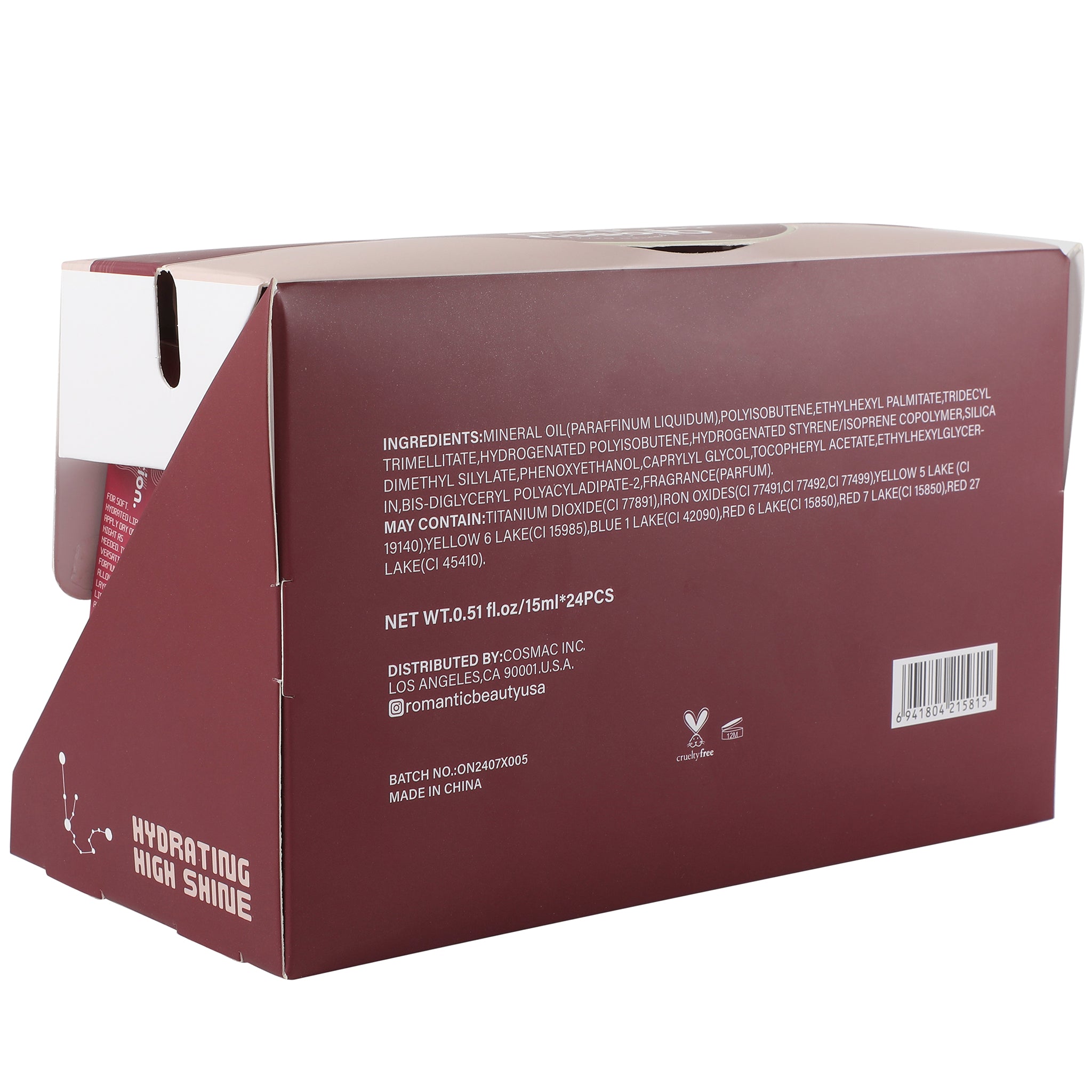 Bálsamo Labial Glassy Glow - Romantic Beauty | Cosméticos al por Mayor