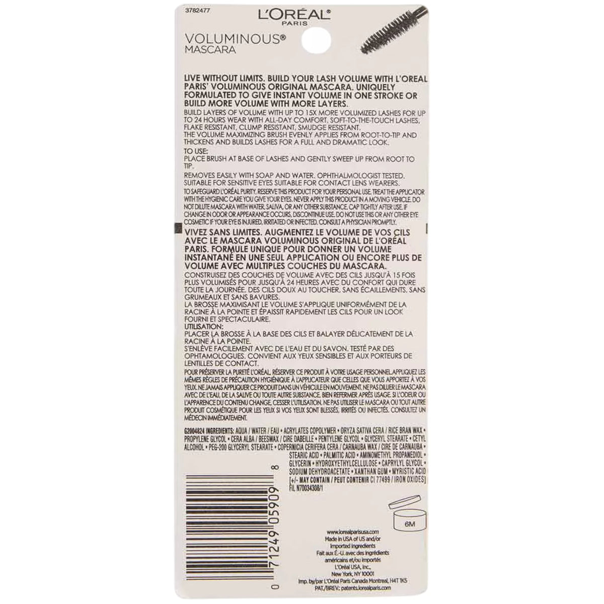 Máscara de Pestañas Voluminous 310 Loreal | Cosméticos al por Mayor
