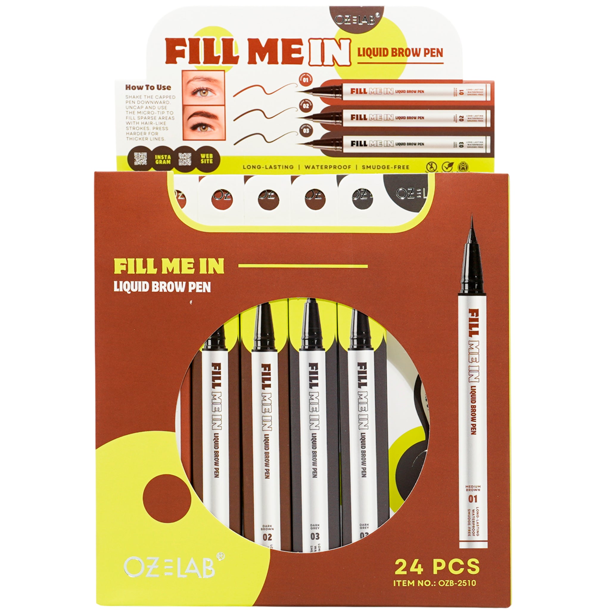 Lápiz Líquido para Cejas Fill Me In Oz Lab | Cosméticos al por Mayor