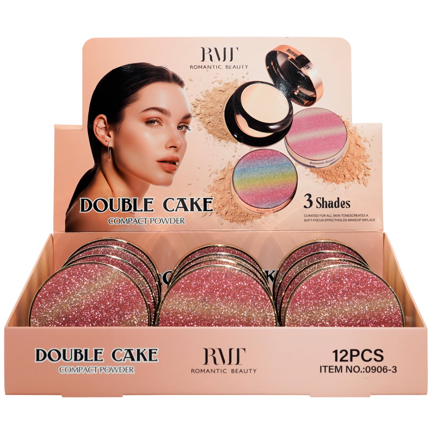 Polvo Compacto Double Cake Romantic Beauty | Cosméticos al por Mayor