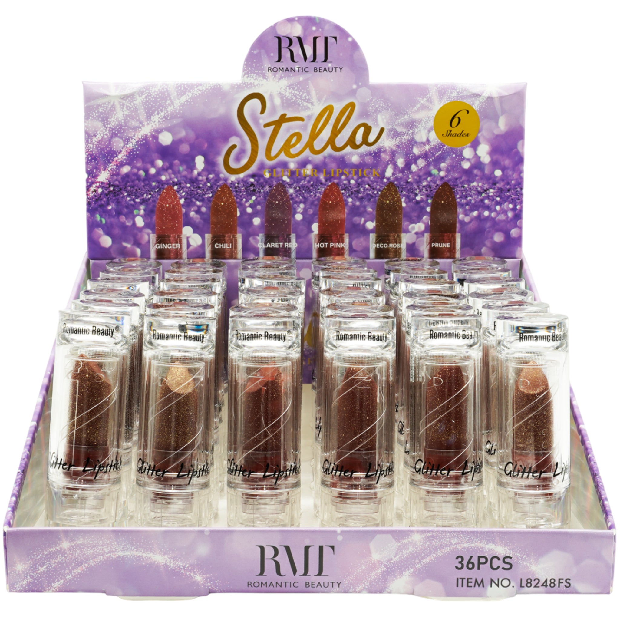 Lápiz Labial Stella con Purpurina Romantic Beauty | Cosméticos al por Mayor
