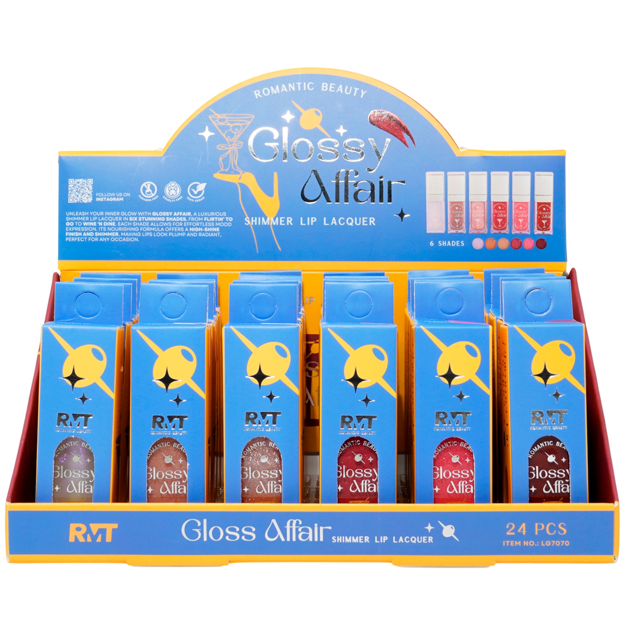 Brillo Labial Glossy Affair Romantic Beauty | Cosméticos al por Mayor