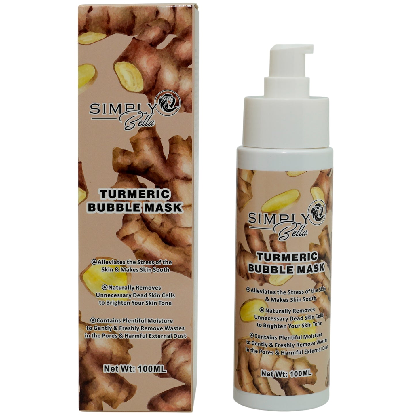 Máscara de Burbujas de Cúrcuma Simply Bella | Cosméticos al por Mayor