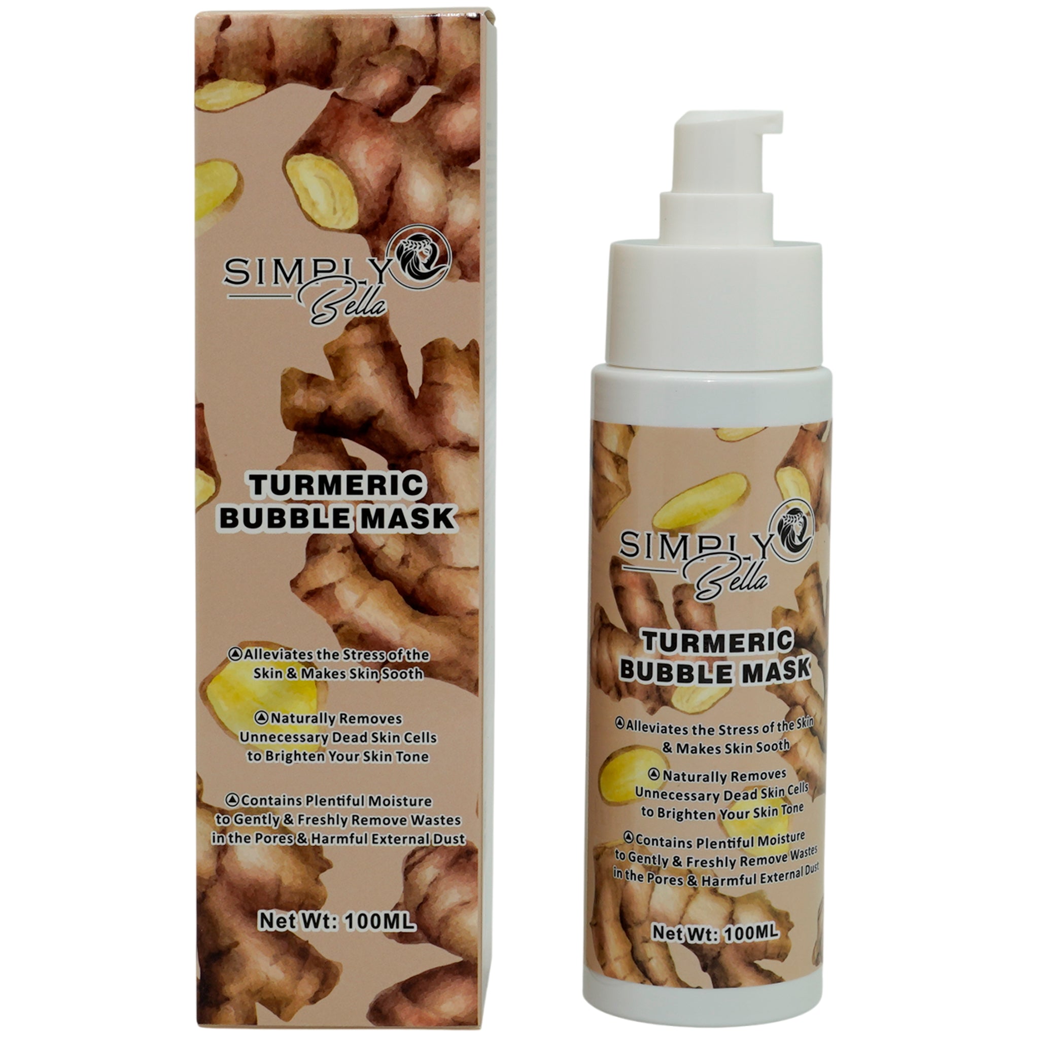 Máscara de Burbujas de Cúrcuma Simply Bella | Cosméticos al por Mayor