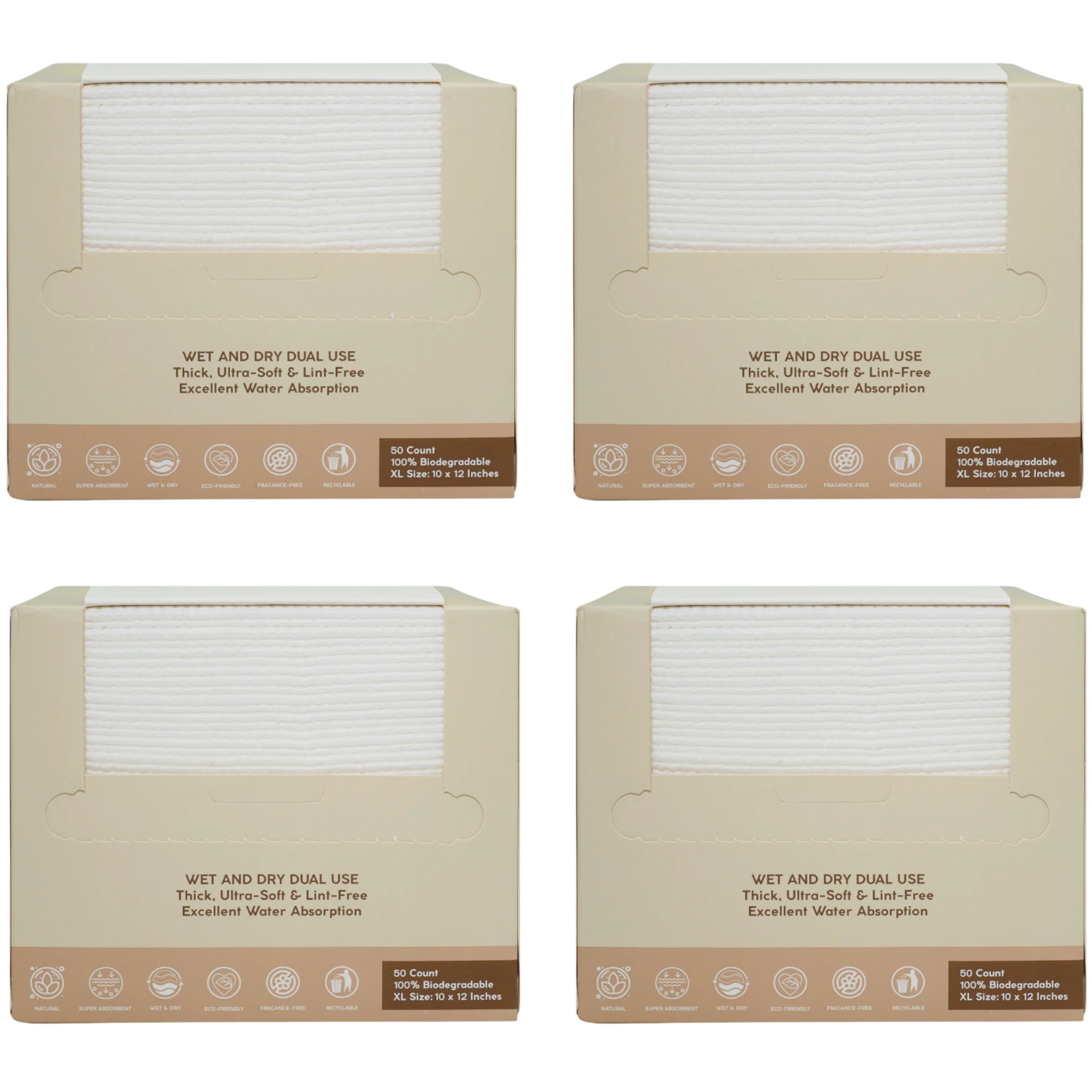 Toallas de Limpieza Facial Totemica - Venta al por Mayor 4 Cajas (TBR25S1)