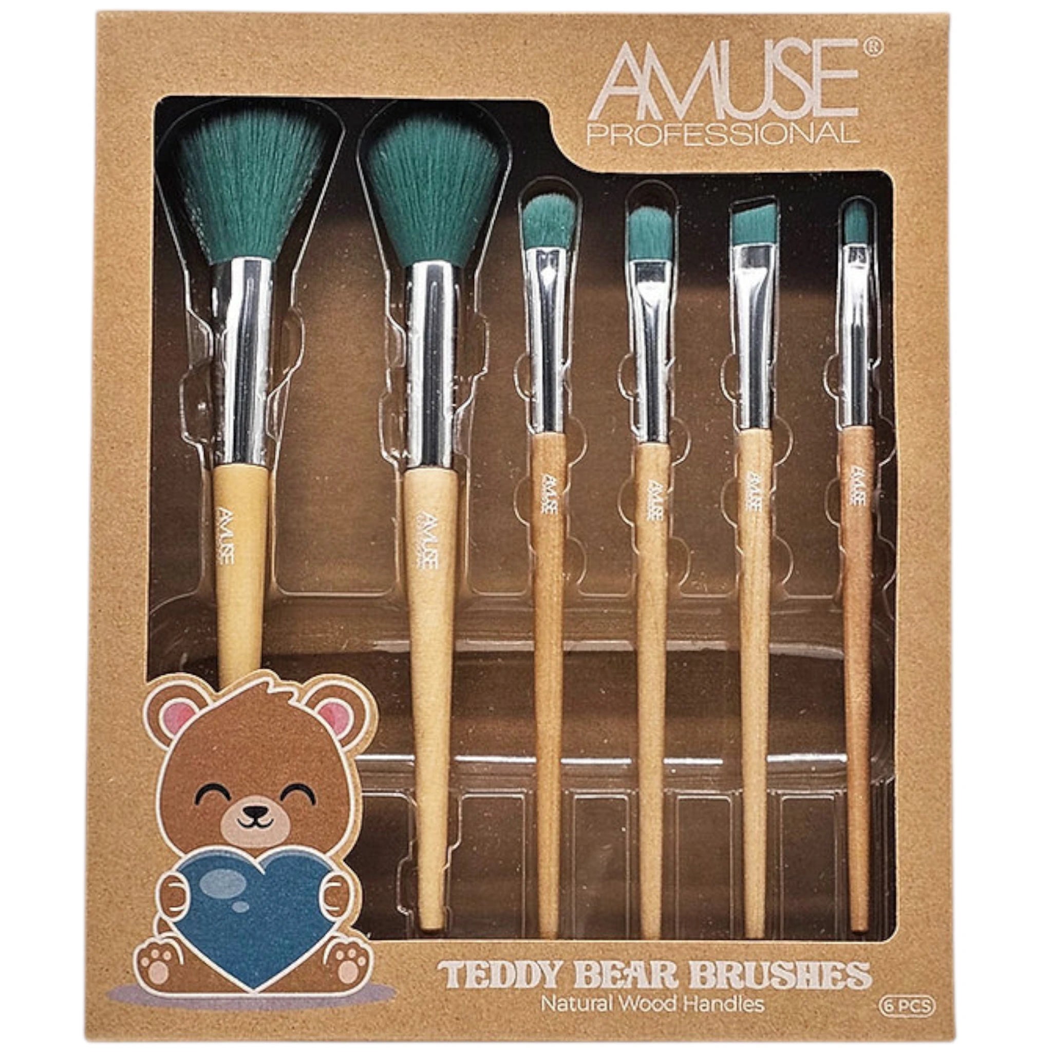Set de Brochas Osito Teddy - Amuse | Cosméticos al por Mayor