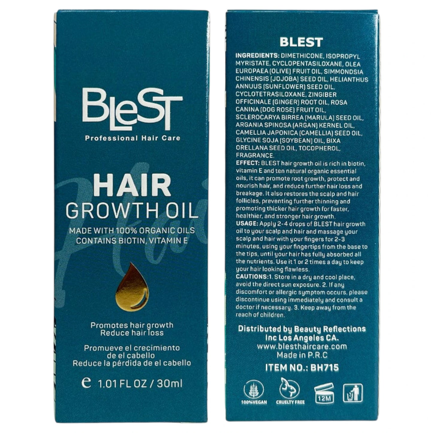 Aceite para Crecimiento del Cabello Blest | Cosméticos al por Mayor