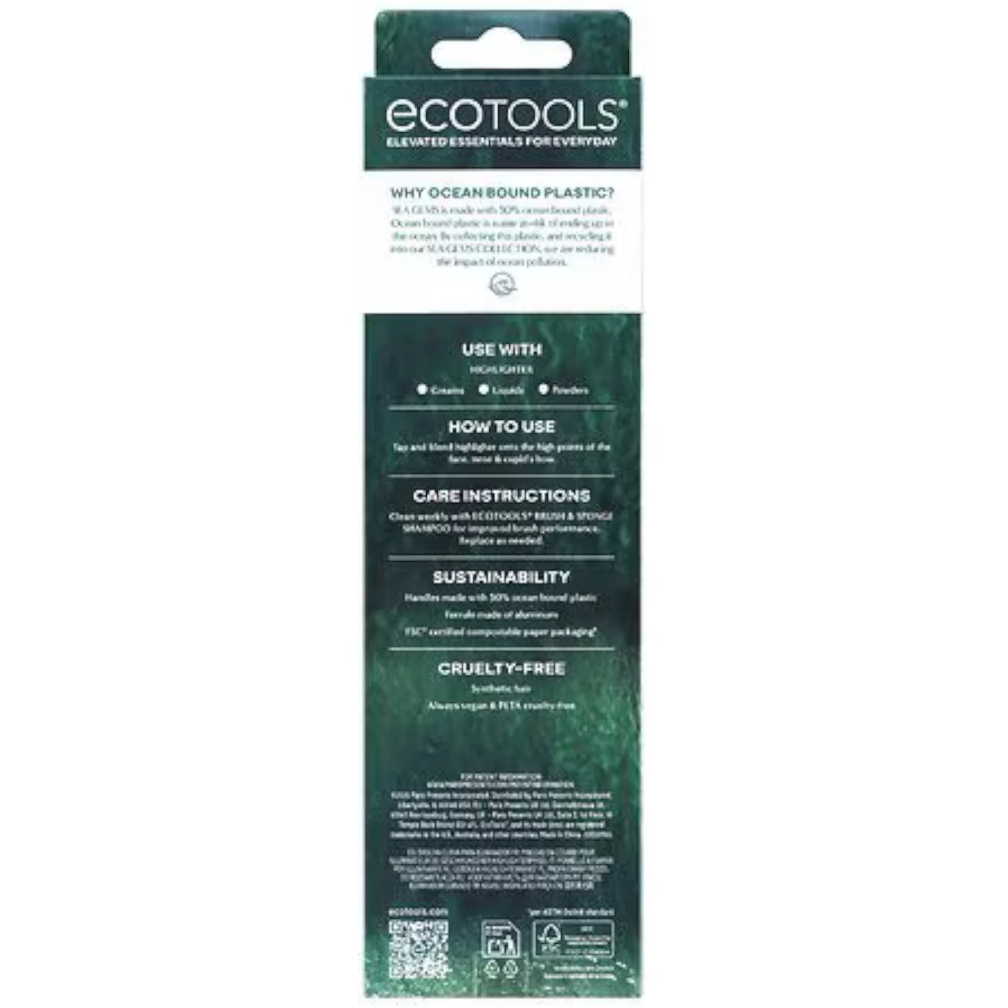 Brocha Curva para Iluminador Sea Gems Ecotools - Venta al por Mayor 12 Unidades (200329)
