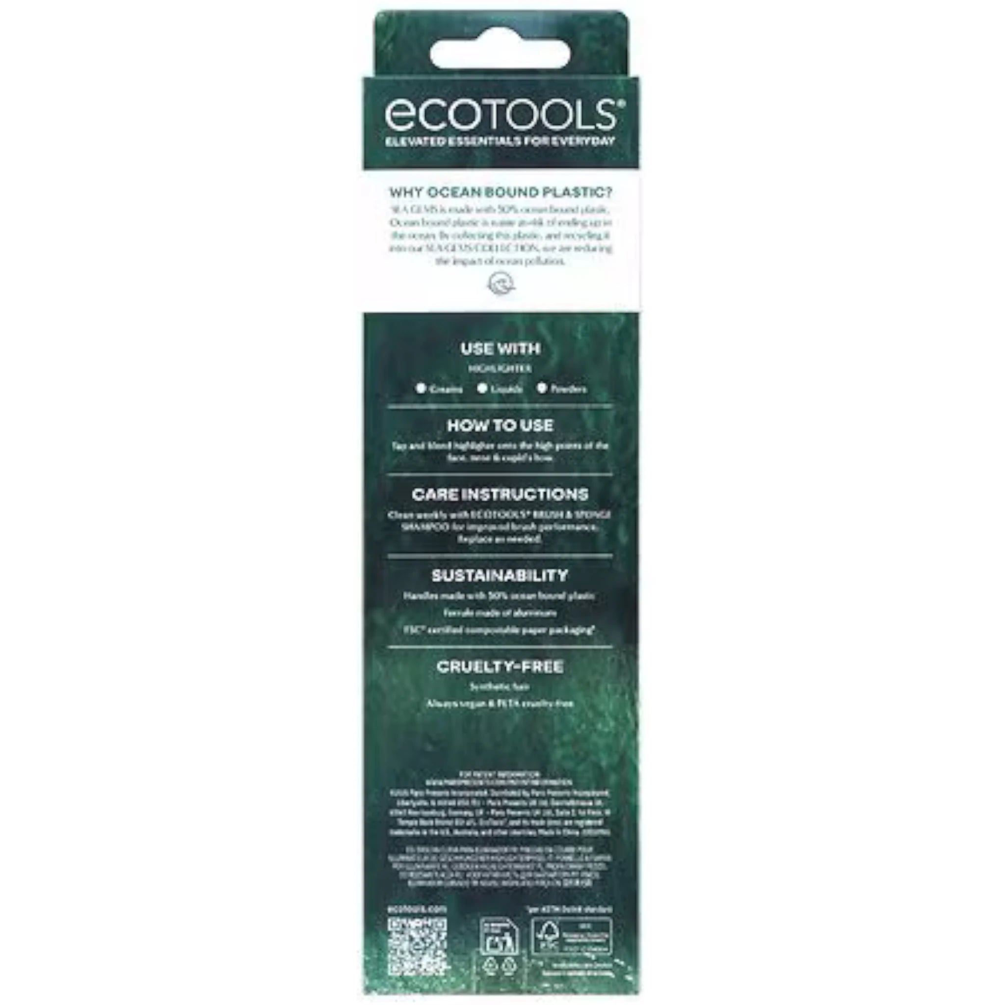 Brocha Curva para Iluminador Sea Gems Ecotools - Venta al por Mayor 12 Unidades (200329)