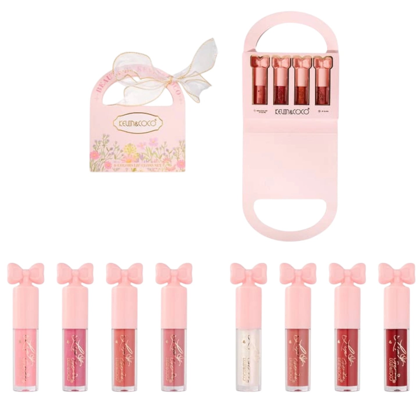 Set de 4 Brillos de Labios Kevin & Coco | Cosméticos al por Mayor