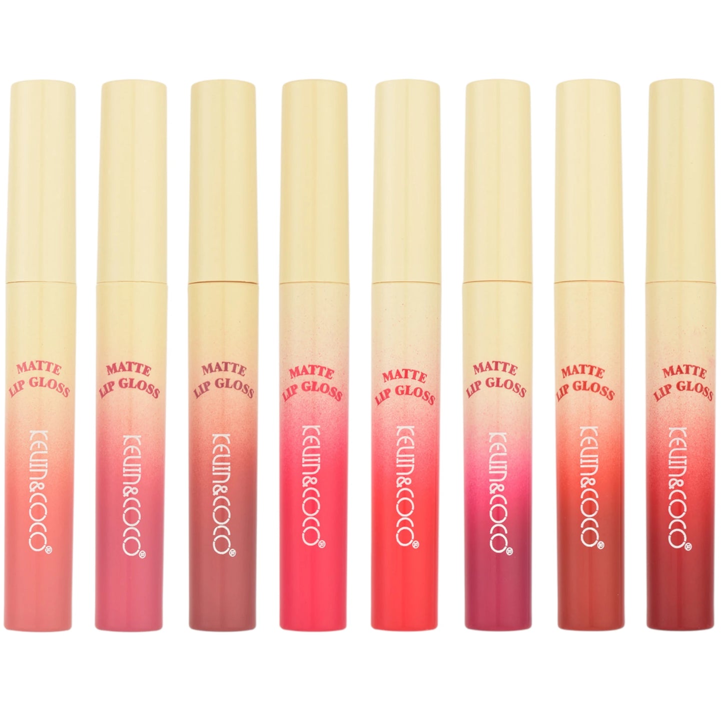 Brillo de Labios Mate en 8 Colores Kevin & Coco | Cosméticos al por Mayor
