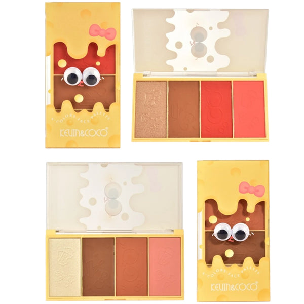 Paleta Facial Cheese 4 colores Kevin & Coco | Cosméticos al por Mayor
