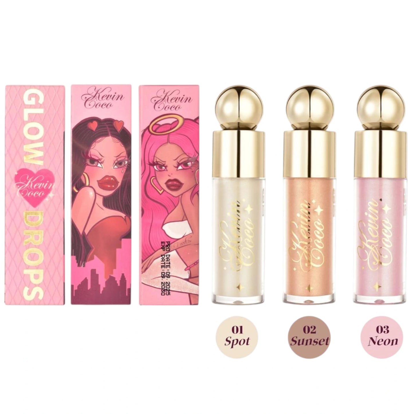 Iluminador Líquido Glow Drops Kevin & Coco | Cosméticos al por Mayor