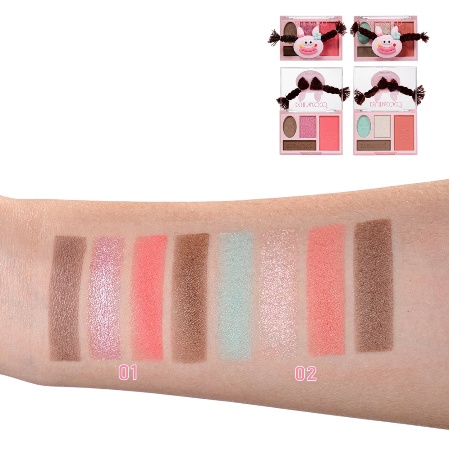 Sombras Rainbow Twisty Brai Rosa Kevin & Coco | Cosméticos al por Mayor