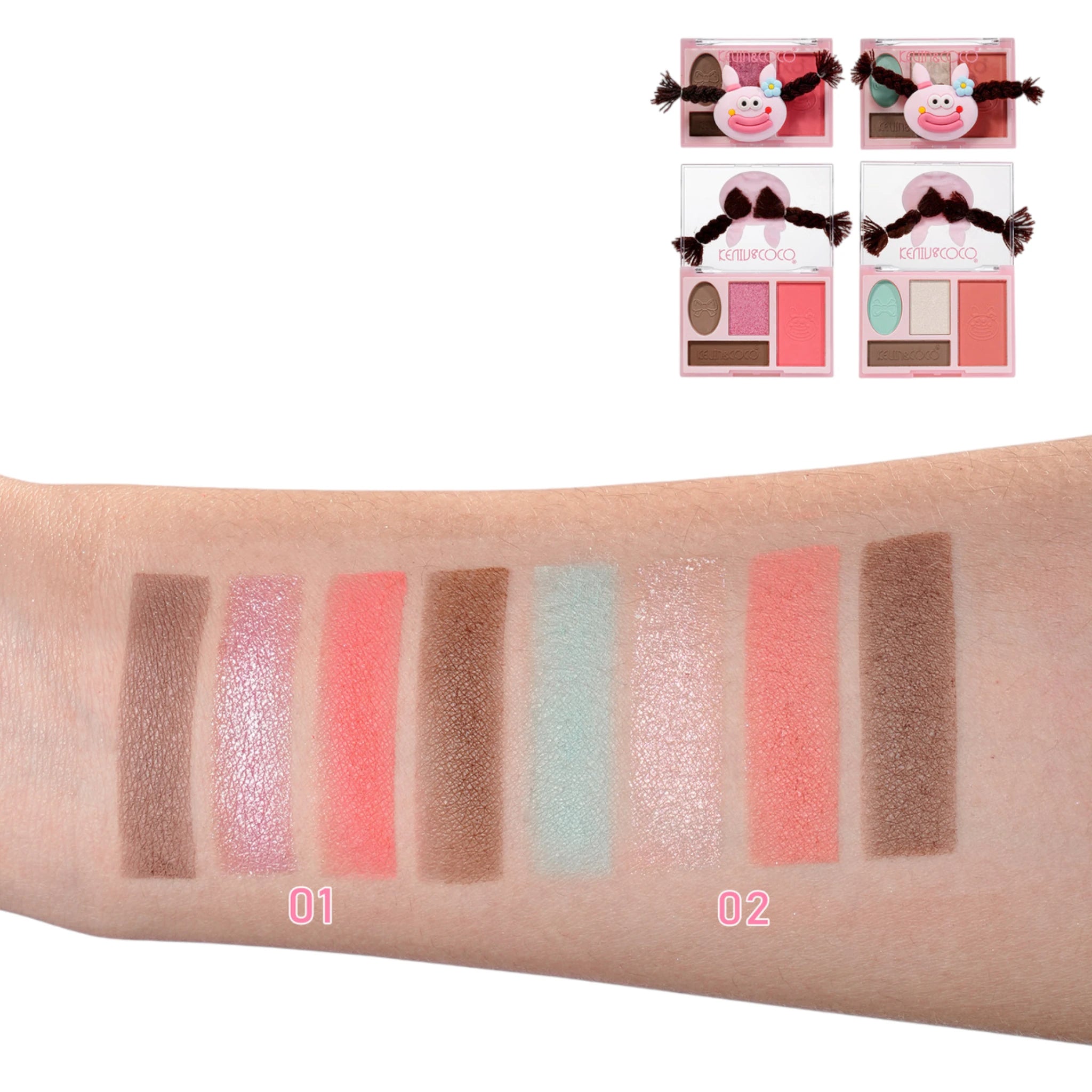 Sombras Rainbow Twisty Brai Rosa Kevin & Coco | Cosméticos al por Mayor