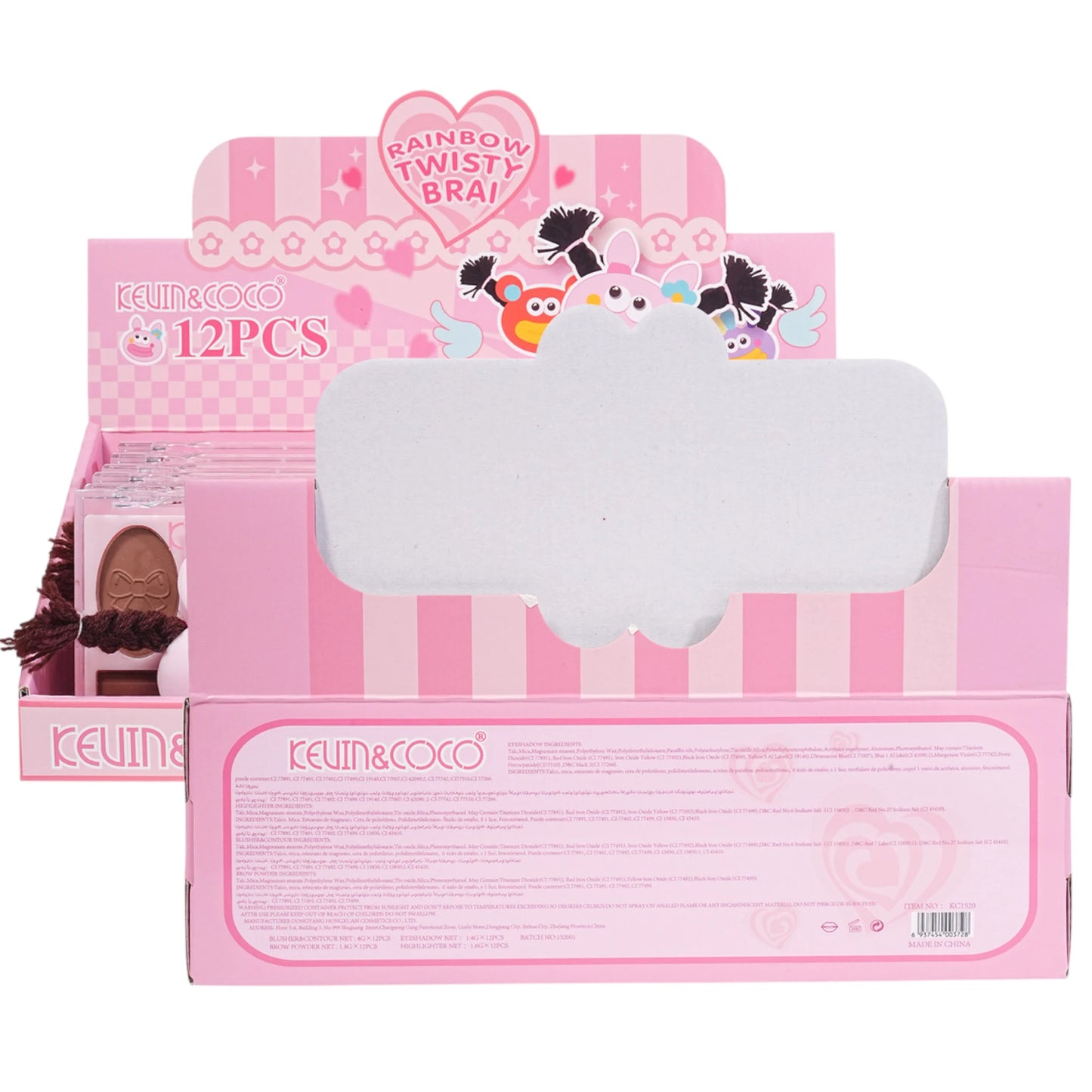 Sombras Rainbow Twisty Brai Rosa Kevin & Coco | Cosméticos al por Mayor