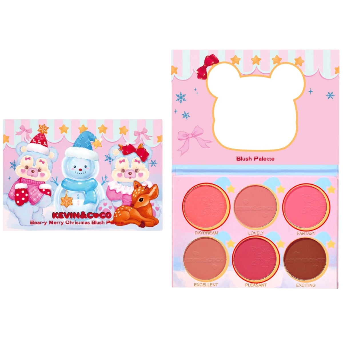 Paleta de Rubor Feliz Navidad - Kevin & Coco | Cosméticos al por Mayor
