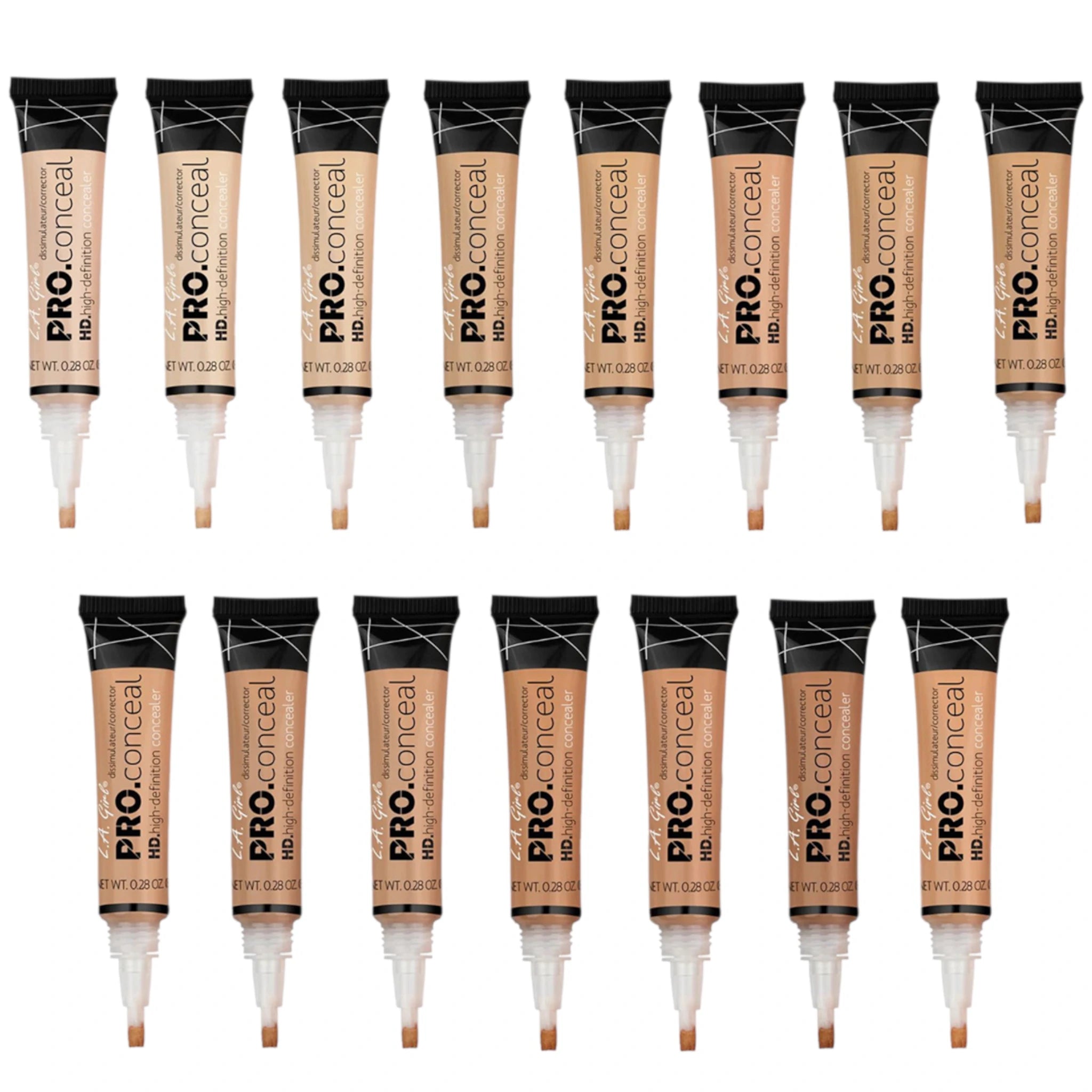 Corrector Hd Pro.Conceal Claro y Medio L.A. Girl - Venta al por Mayor Display 216 Unidades (GMD18)