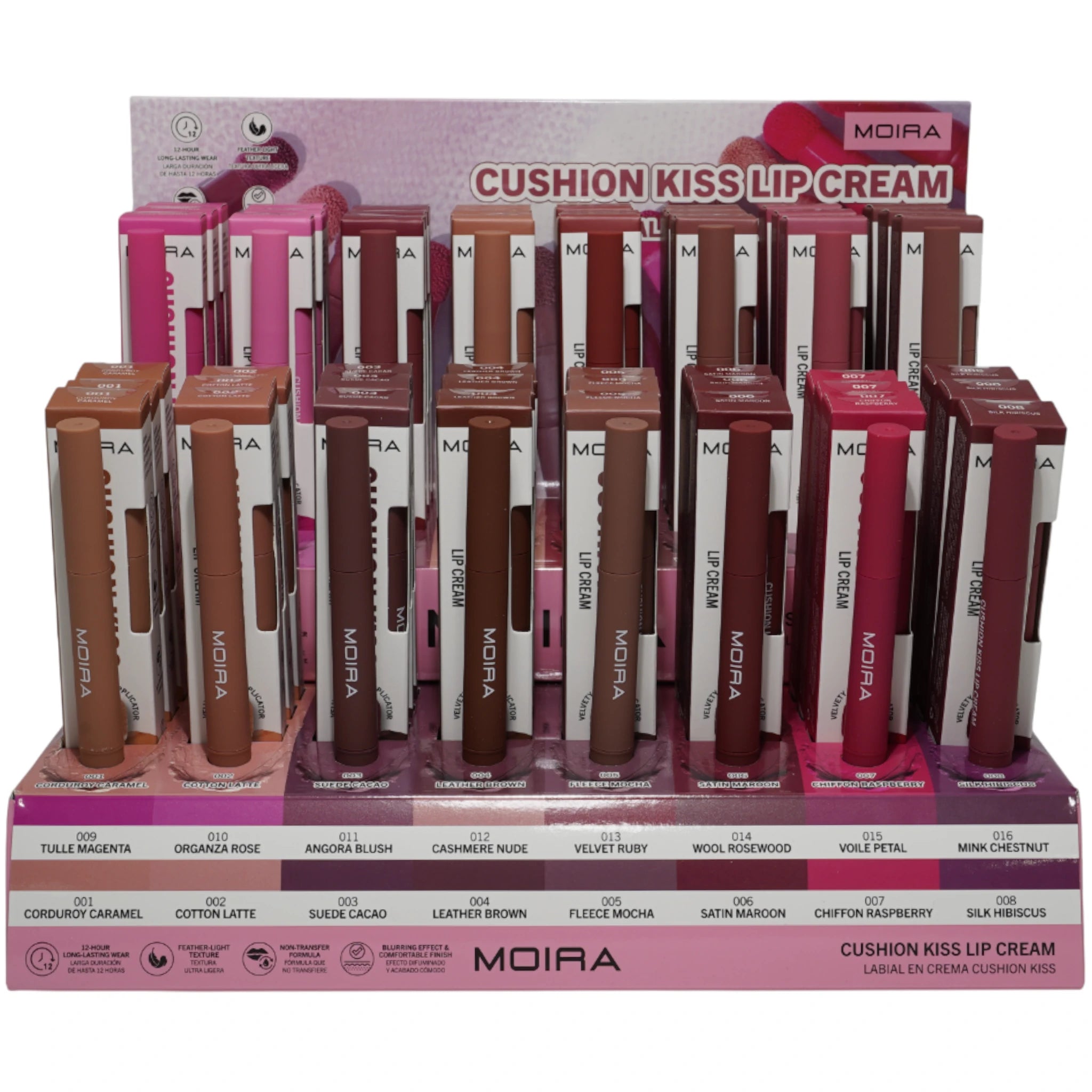 Labial Cremoso Cushion Kiss Moira Beauty | Cosméticos al por Mayor