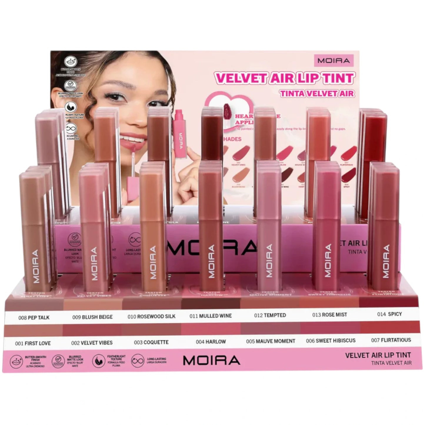 Tinte Labial Velvet Air - Moira Beauty | Cosméticos al por Mayor