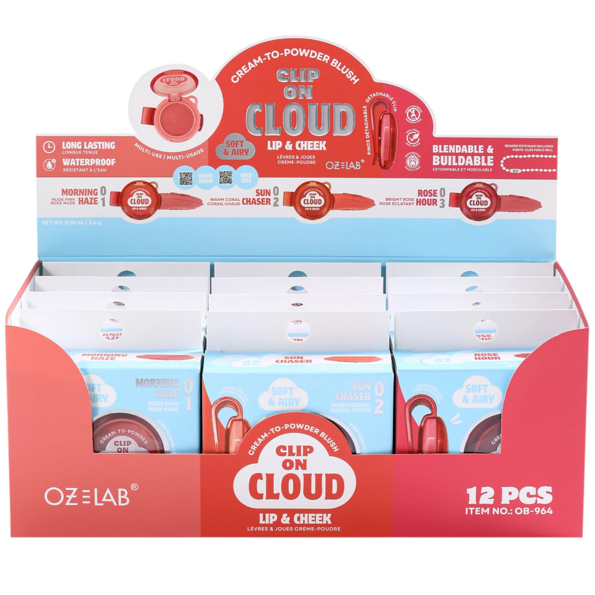Brillo de Labios y Mejillas Clip On Cloud Oz Lab | Cosméticos al por Mayor