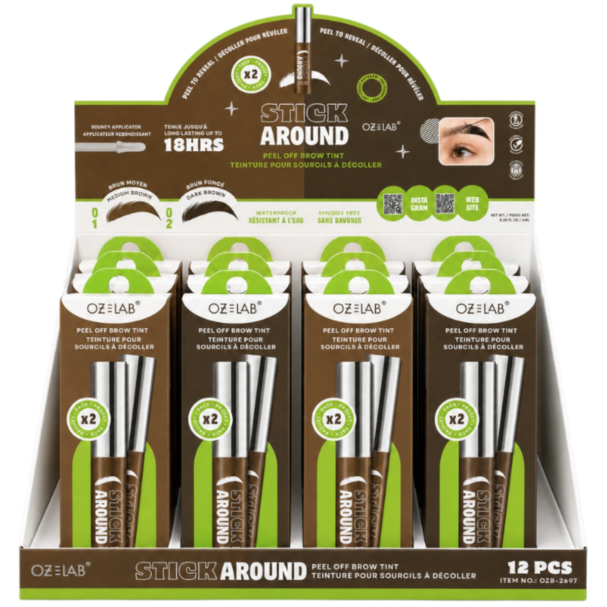 Tinte para Cejas Peel Off Stick Oz Lab | Cosméticos al por Mayor
