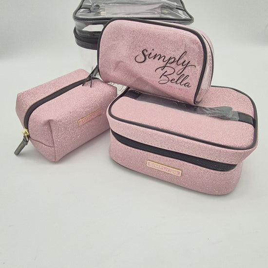 Estuche Maquillaje Rosa Brillante Simply Bella | Cosméticos al por Mayor