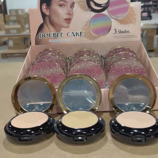 Polvo Compacto Double Cake Romantic Beauty | Cosméticos al por Mayor