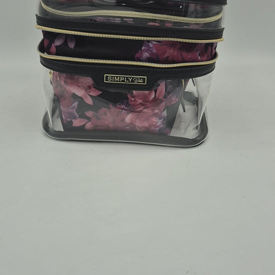 Estuche Maquillaje Floral Negro Simply Bella | Cosméticos al por Mayor