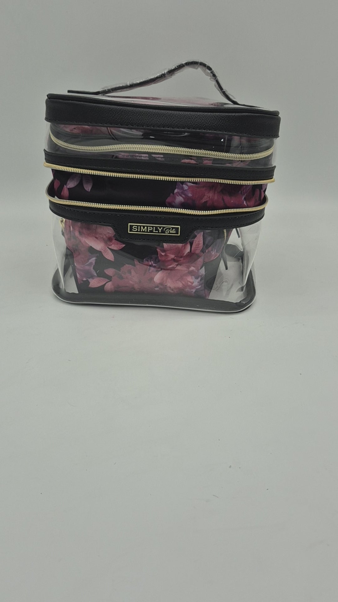 Estuche Maquillaje Floral Negro Simply Bella | Cosméticos al por Mayor