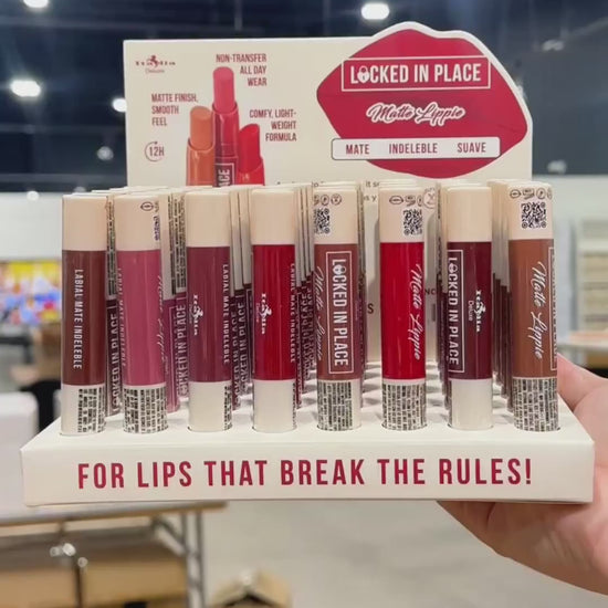 Barra Labial Mate Locked Italia Deluxe | Cosméticos al por Mayor