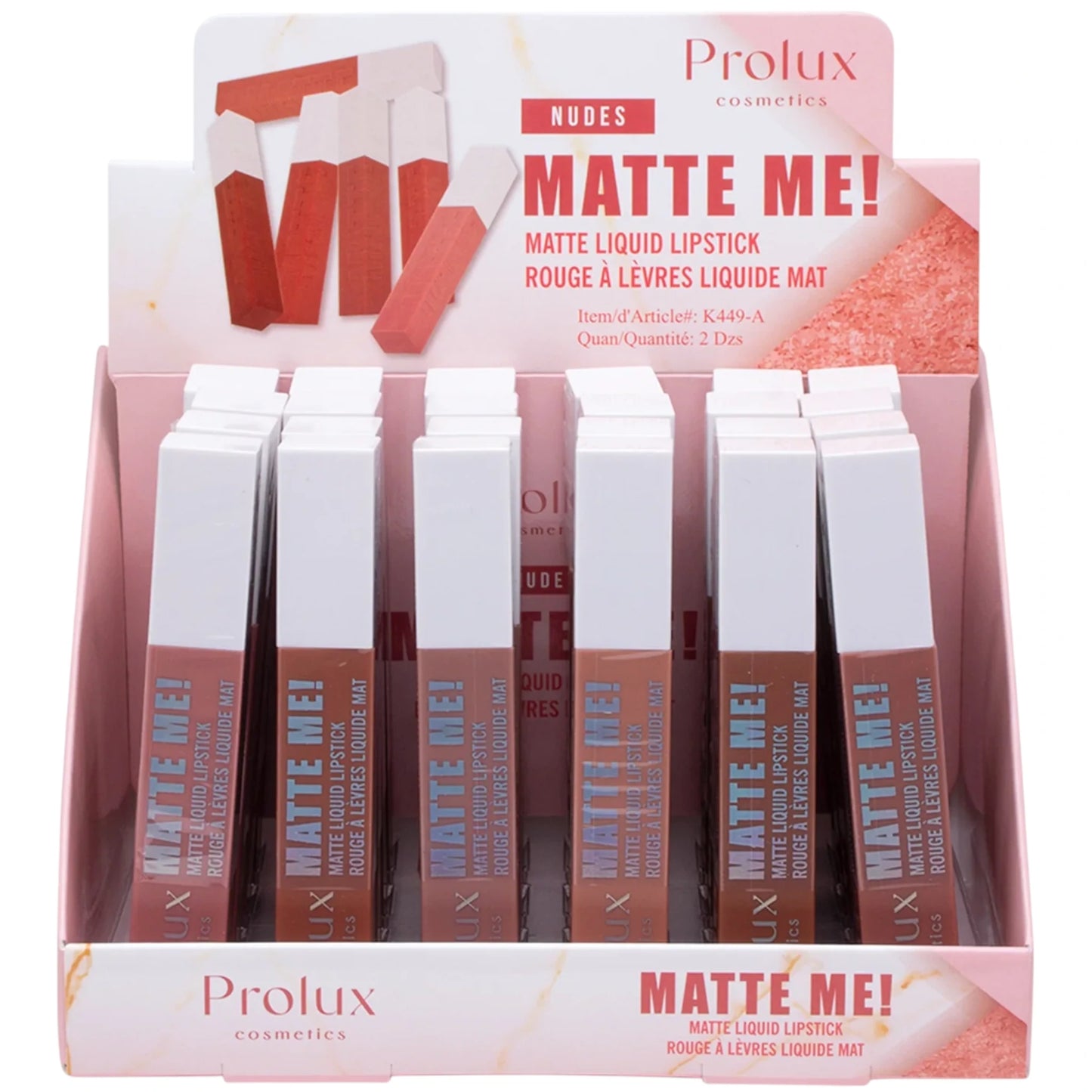Labial Líquido Mate Nudes Matte Me! Prolux | Cosméticos al por Mayor