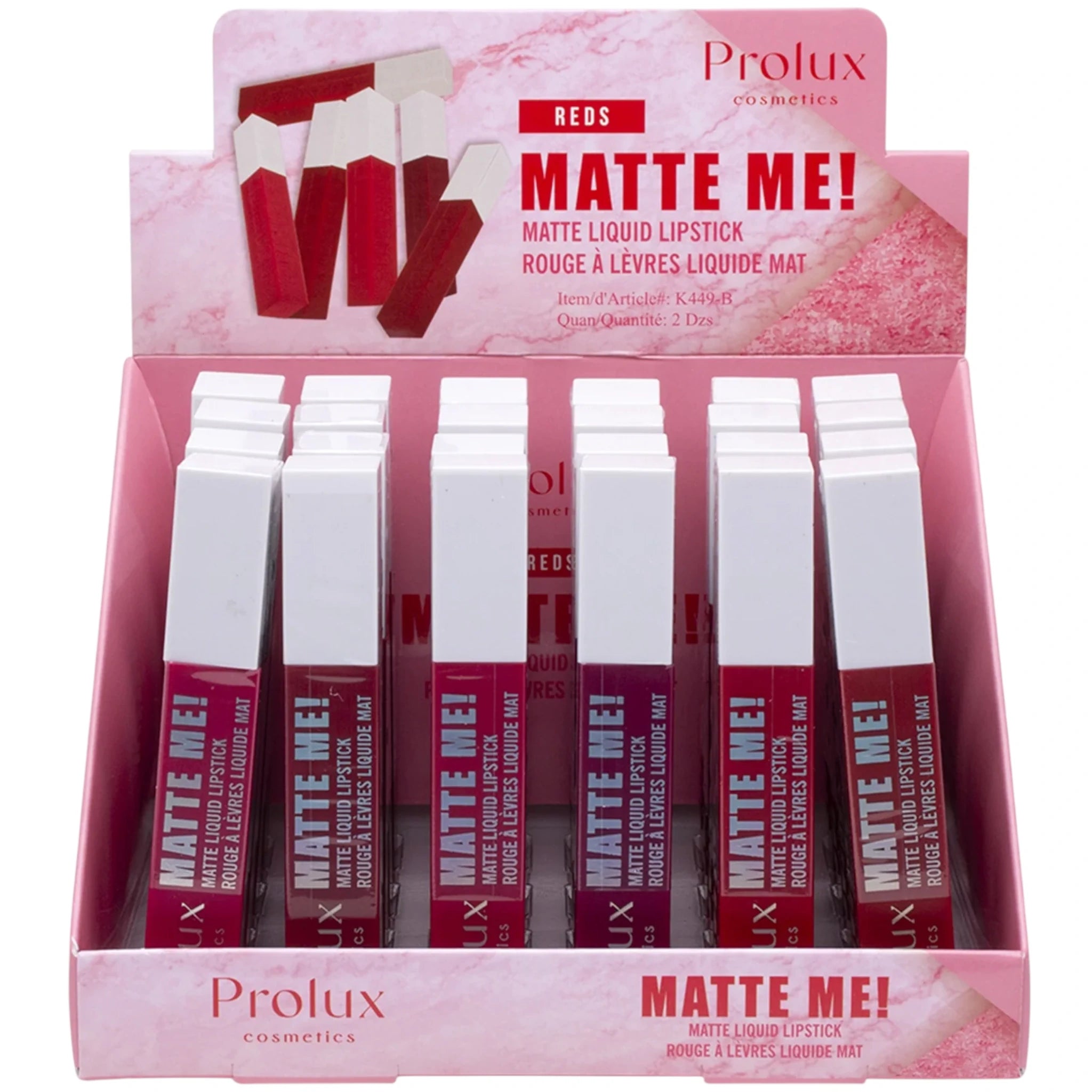 Labial Líquido Mate Reds Matte Me! Prolux | Cosméticos al por Mayor