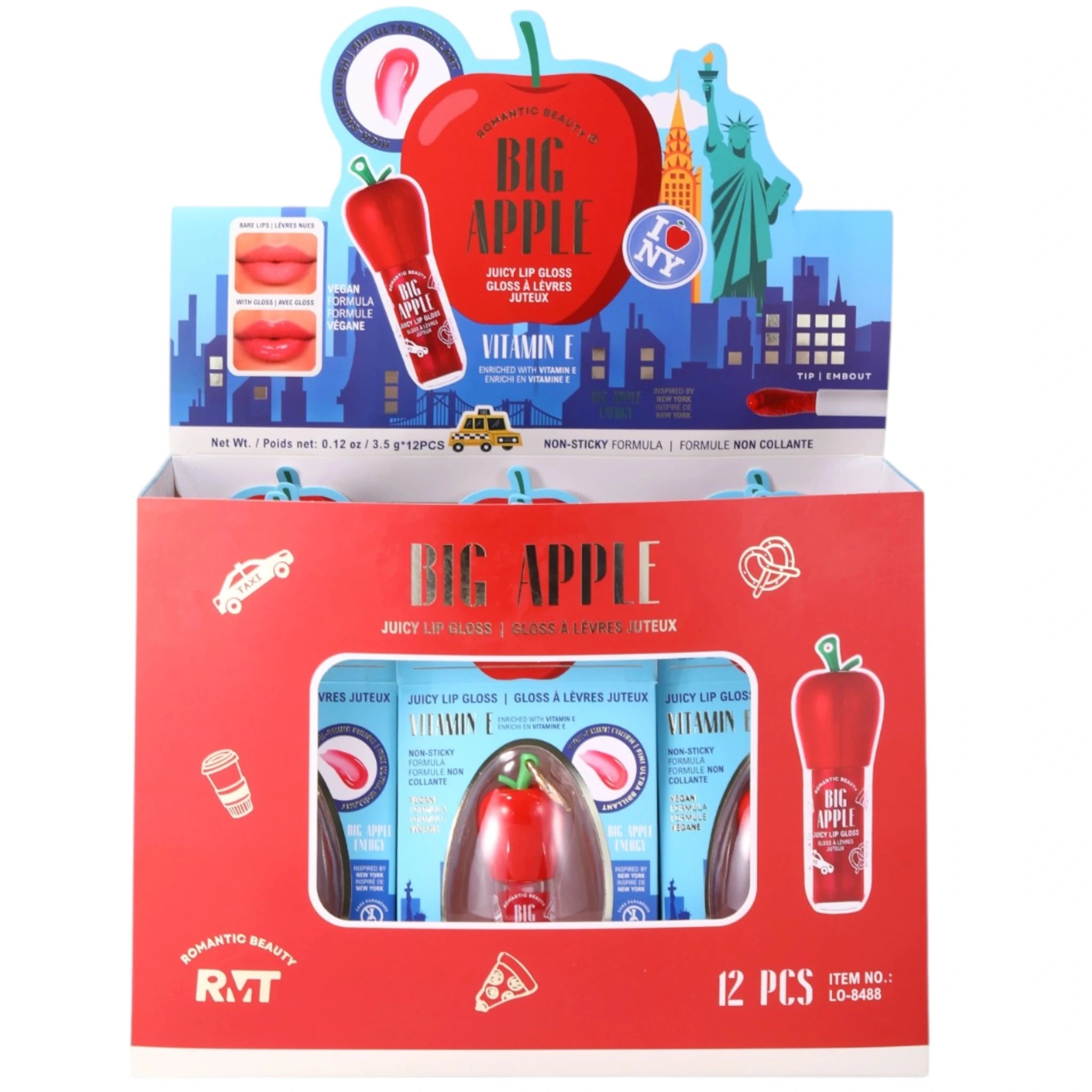 Brillo Labial Big Apple Juicy Romantic Beauty | Cosméticos al por Mayor