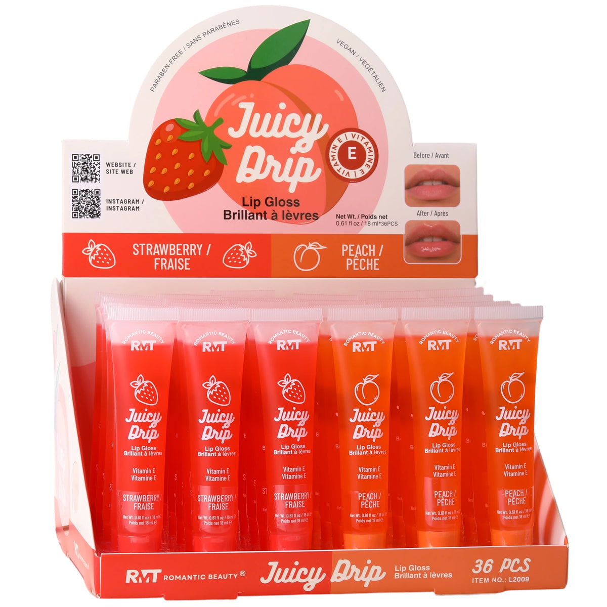 Brillo Labial Juicy Drip - Romantic Beauty | Cosméticos al por Mayor