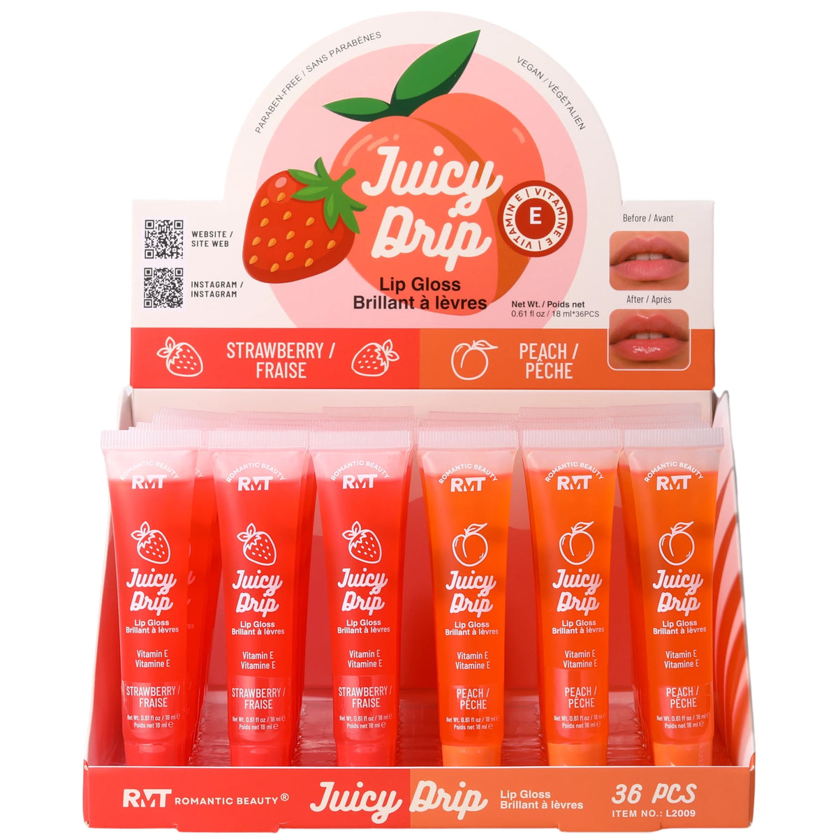 Brillo Labial Juicy Drip - Romantic Beauty | Cosméticos al por Mayor