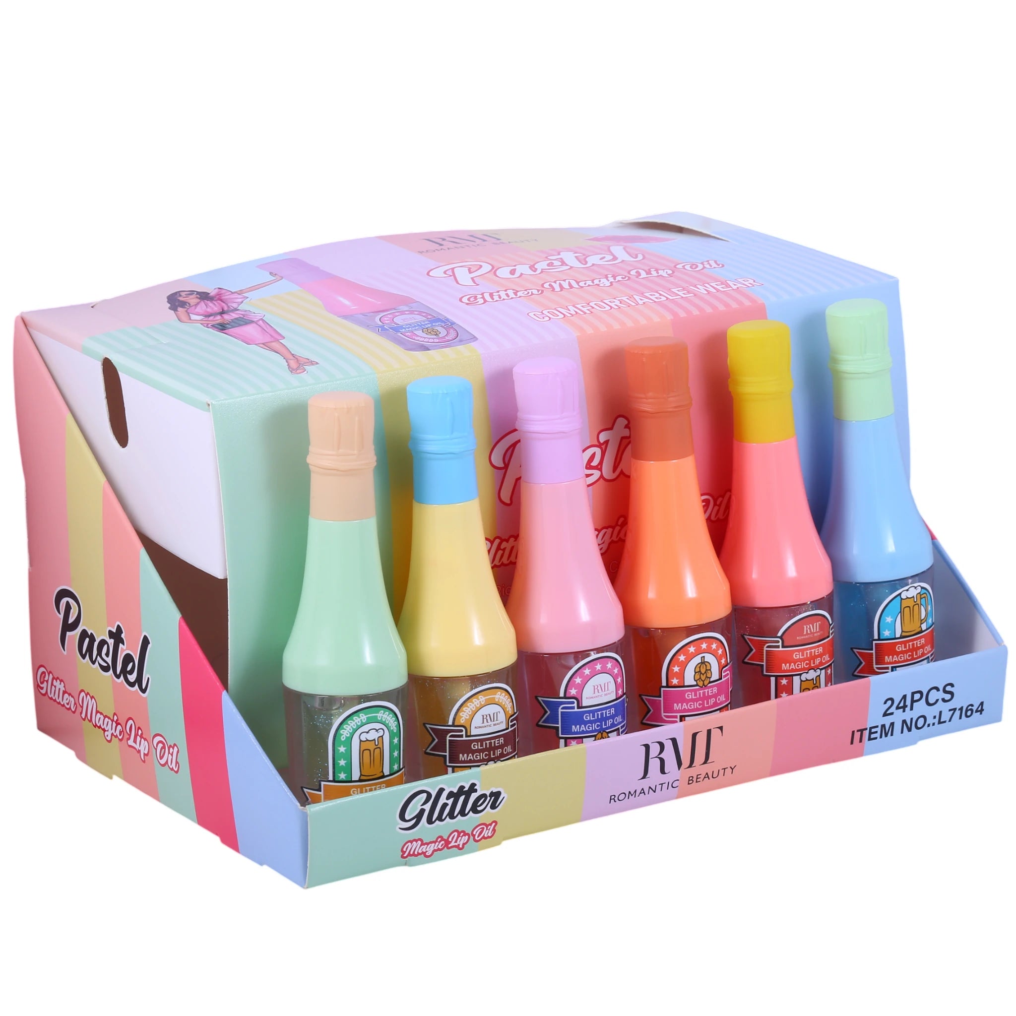 Aceite Labial Pastel Glitter Magic Romantic Beauty | Cosméticos al por Mayor