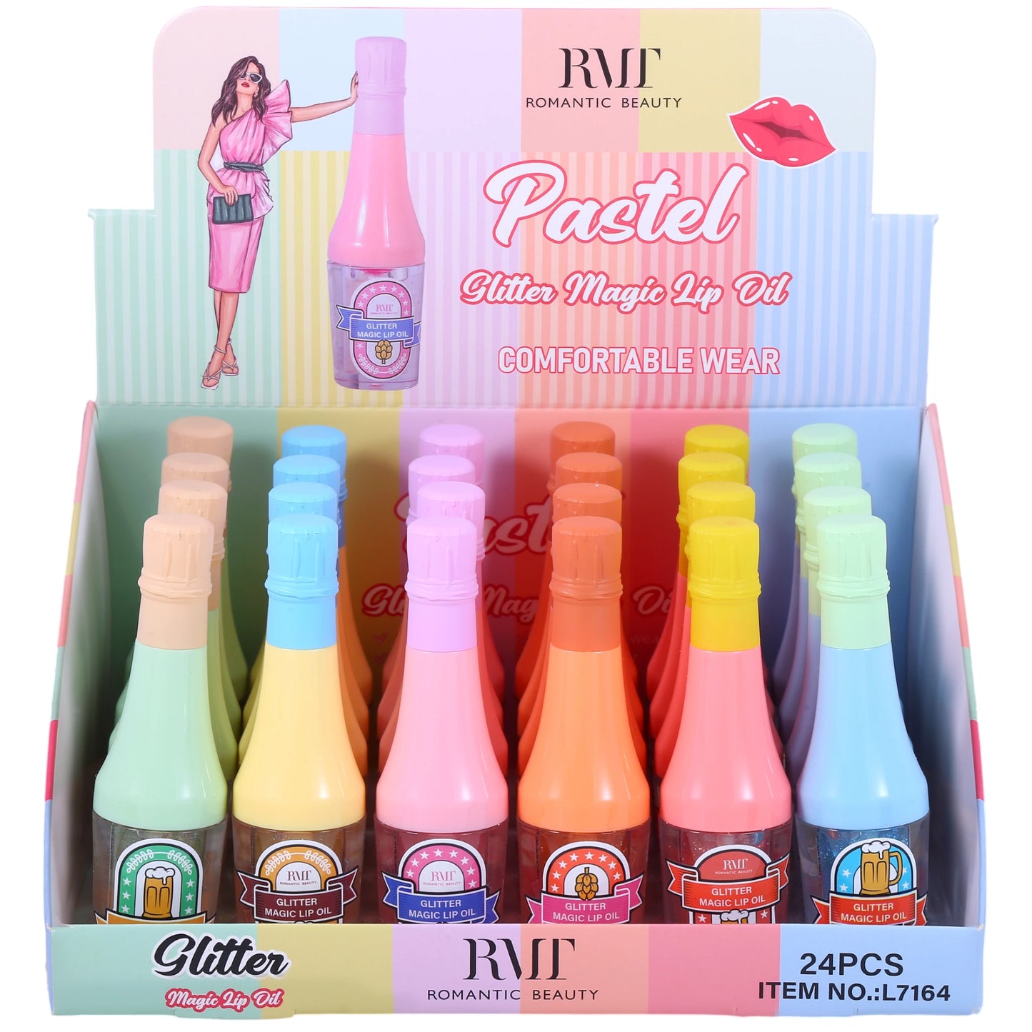 Aceite Labial Pastel Glitter Magic Romantic Beauty | Cosméticos al por Mayor