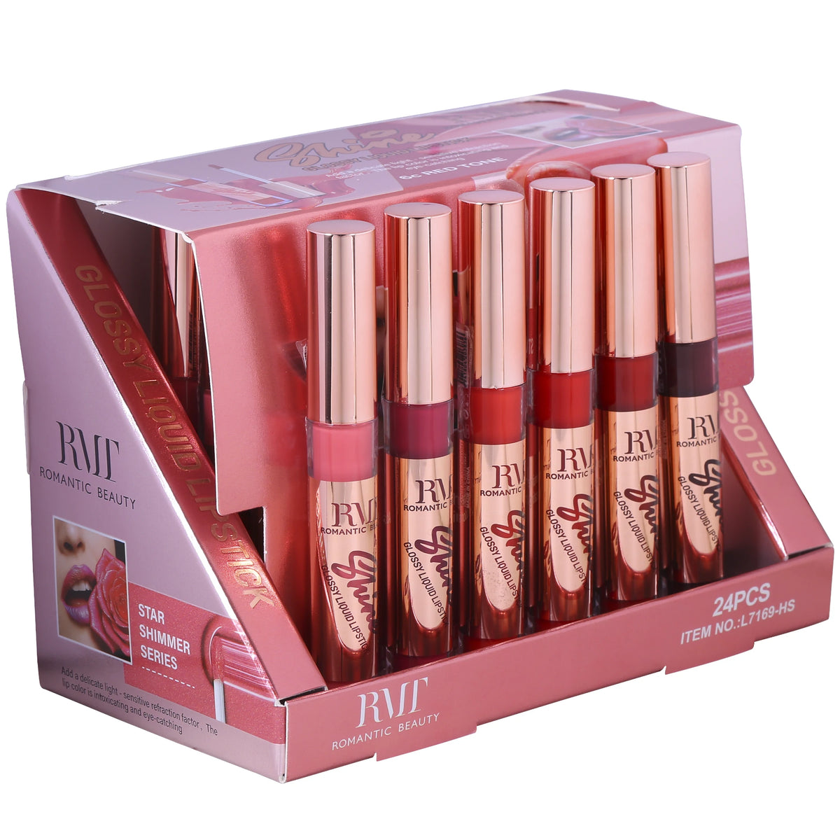 Labial Líquido Tono Rojo Romantic Beauty | Cosméticos al por Mayor