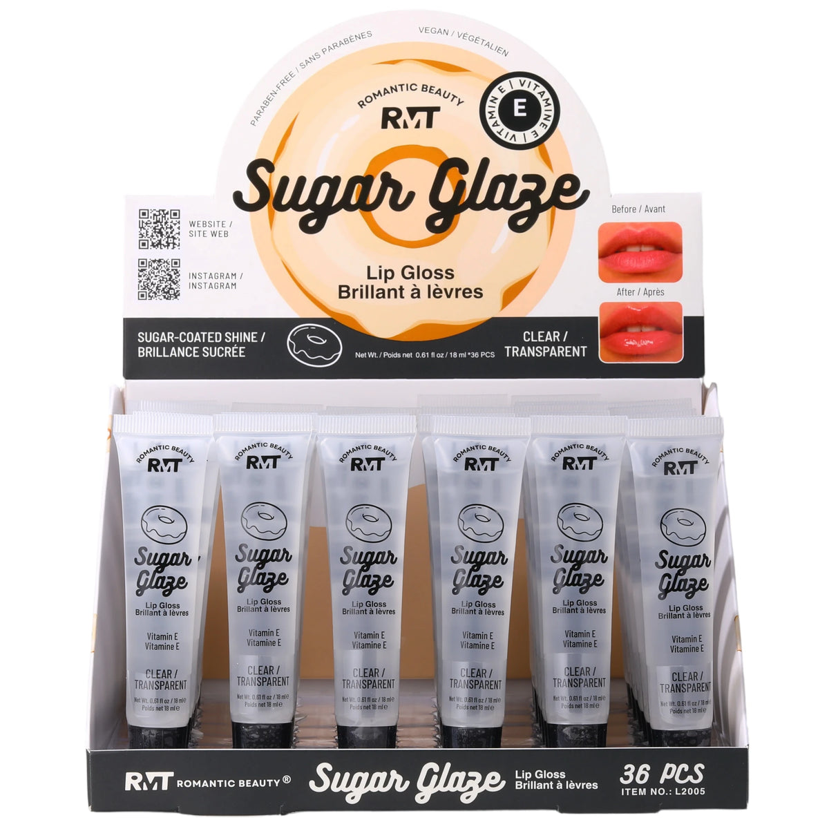 Brillo Labial Sugar Glaze Romantic Beauty | Cosméticos al por Mayor