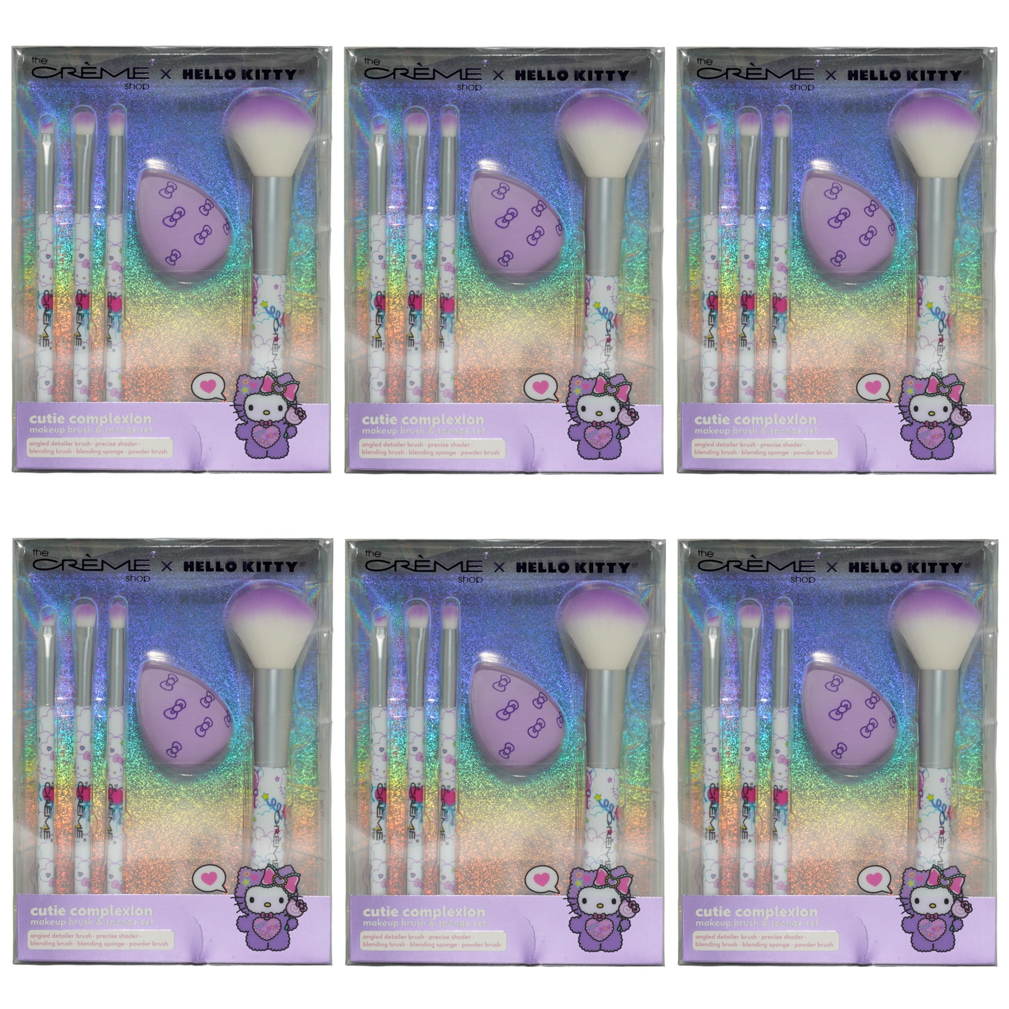 Set de 5 Brochas Morado - The Creme Shop | Cosméticos al por Mayor