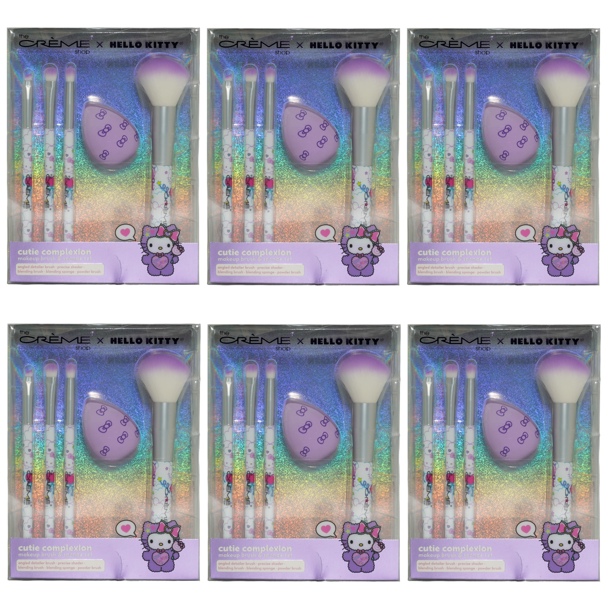 Set de 5 Brochas Morado - The Creme Shop | Cosméticos al por Mayor