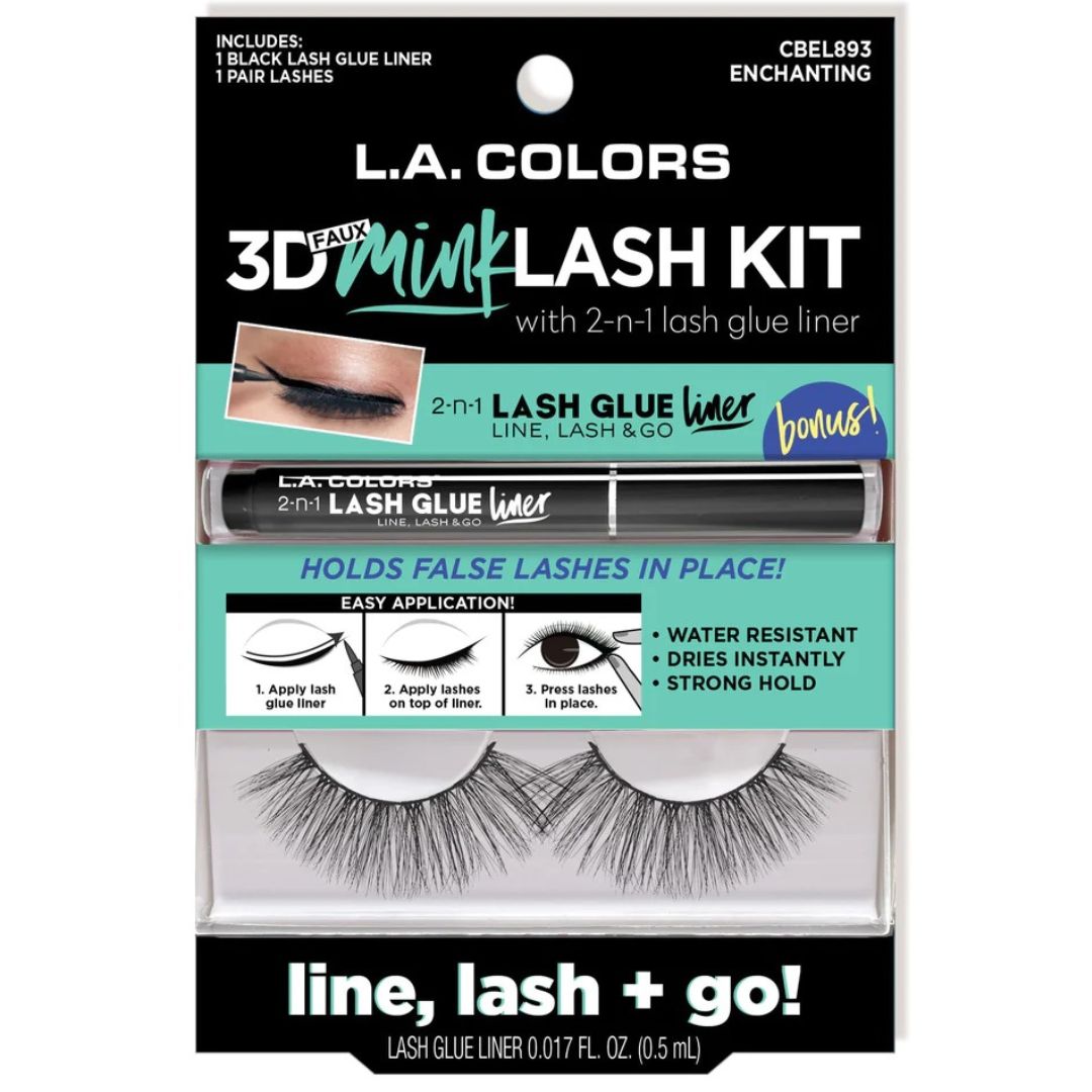 Kit de Pestañas 3D Faux Mink - L.A. Colors | Cosméticos al por Mayor